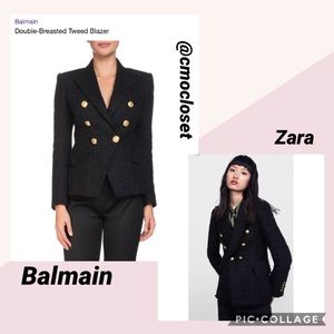 Tweed Blazer Balmain Dupe 